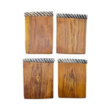 Handcrafted Olive Wood Kivuli Edge Coaster Set