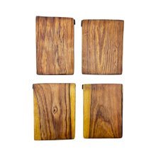 Kivuli Edge Handcrafted Olive Wood Batik Bone Coaster Set