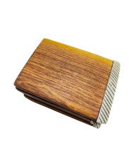African Mchoro Edge Olive Wood Coaster Set