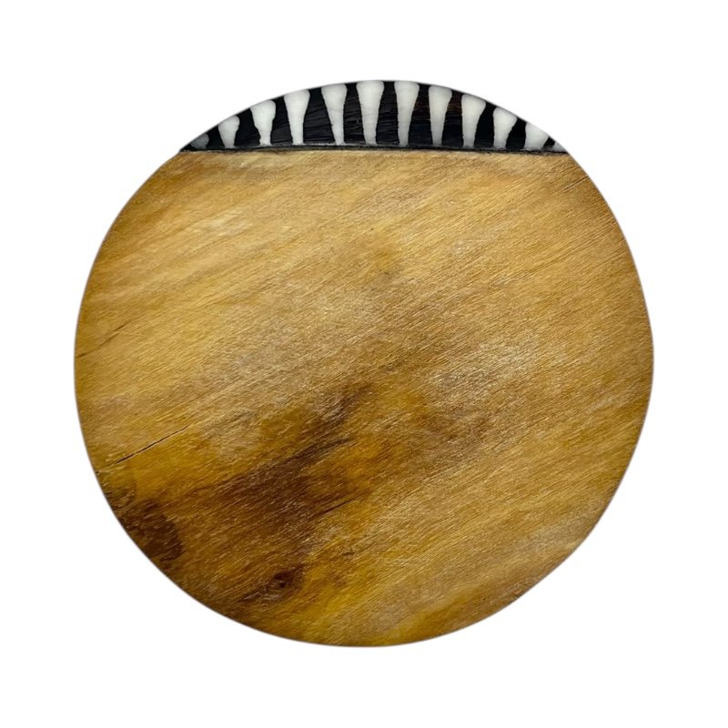 Kivuli Round Olive Wood Coaster Set