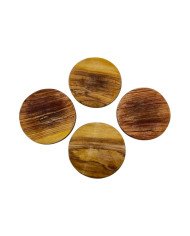 Handmade Kivuli Round African Batik Bone Olive Oil Coaster Set