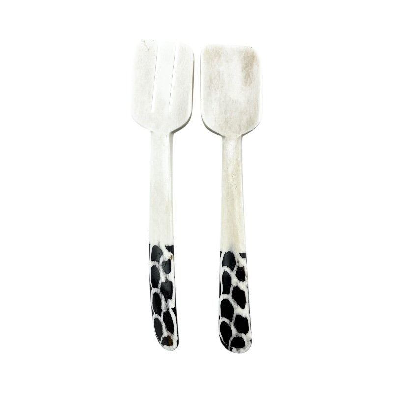 Handmade African Savanna Duo Batik Bone Servers