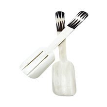 Brushstroke Duo African Handmade Batik Bone Servers