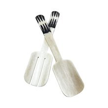 Brushstroke Duo Handmade African Bone Servers