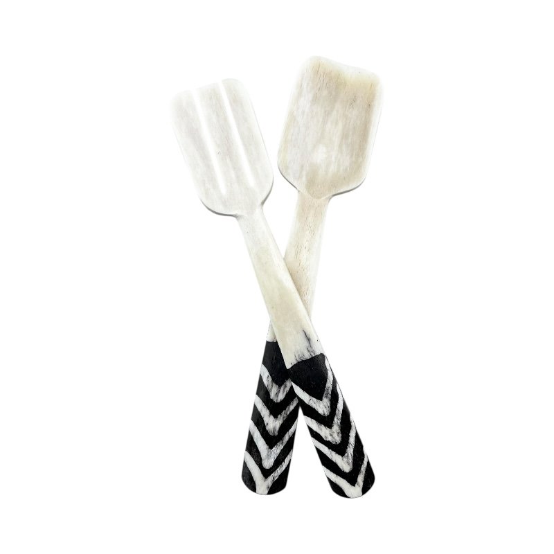 Arrowline Duo African Batik Bone Servers