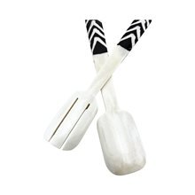African Handmade Arrowline Duo Batik Bone Servers
