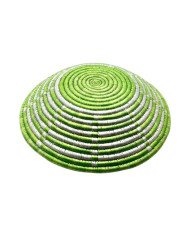 Handwoven Lime Green Rwandan Sisal Basket