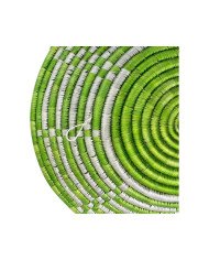 Light Green Verdant Glow Rwandan Woven Sisal Basket