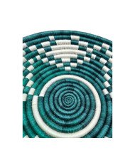 Handmade Rwandan Jade Radiance Sisal Basket
