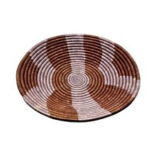 Handwoven Rwandan Sunset Stripes Sisal Basket