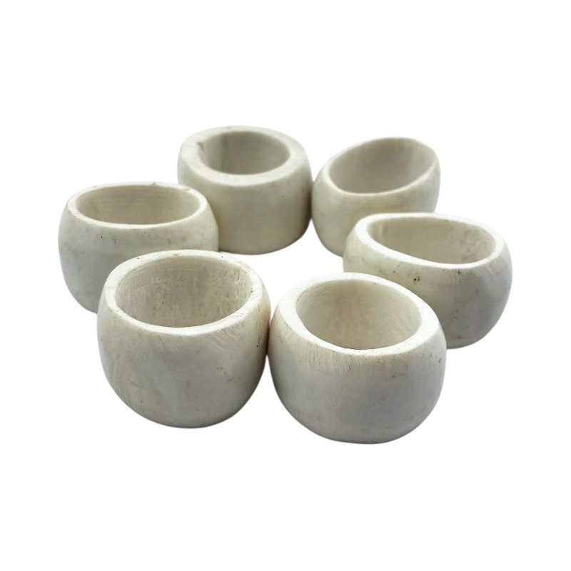 Kenya Handcarved Cow Bone Amani Napkin Rings