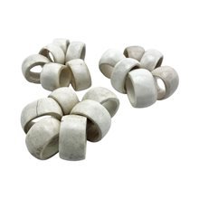 White Handcarved Amani Bone Napkin Rings