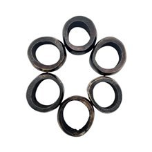 Kahawa Dyed Handcarved Bone Napkin Rings