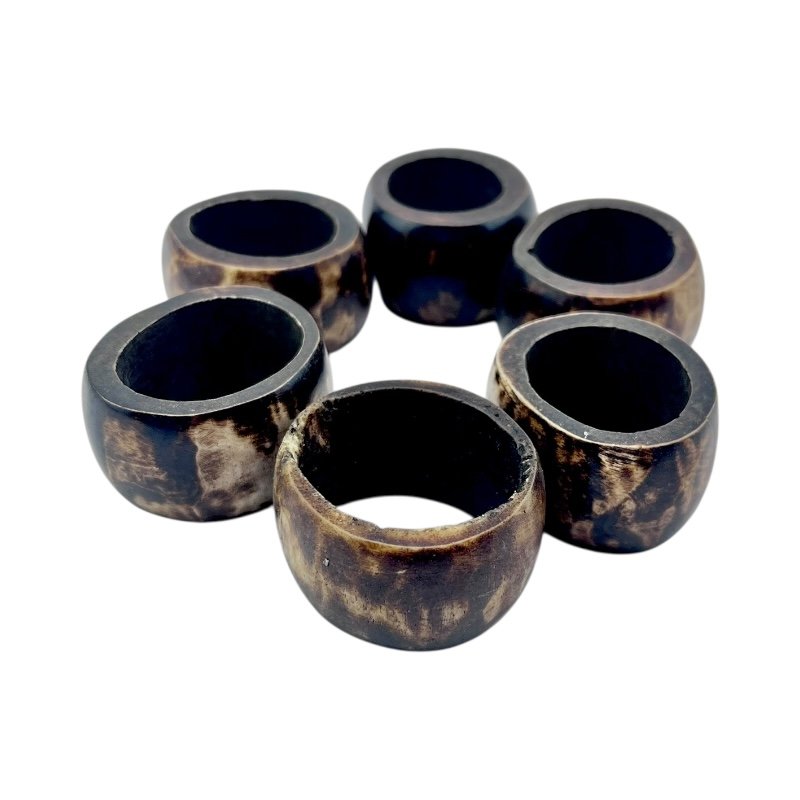 Handmade African Kahawa Cow Bone Napkin Rings
