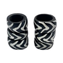 Handcarved African Mshale Batik Bone Napkin Rings