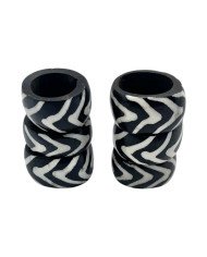 Handcarved African Mshale Batik Bone Napkin Rings