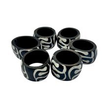 Mto Handcarved Batik Bone Napkin Rings