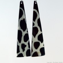 Long Batik Giraffe Print Bone Earrings 353-52