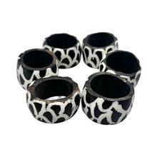 Mzani Batik Cow Bone African Napkin Rings