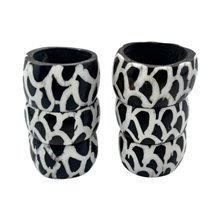 African Handmade Mzani Batik Bone Napkin Rings