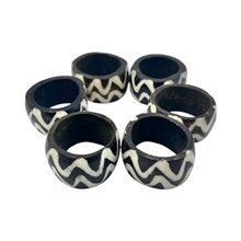 Mawimbi African Handcarved Batik Bone Napkin Rings