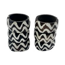 African Handmade Mawimbi Batik Bone Napkin Rings