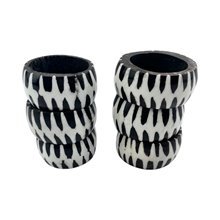 African Handmade Kupinga Batik Bone Napkin Rings