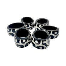 Twiga Dot Handcarved Batik Cow Bone Napkin Rings