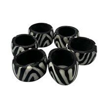 Handcarved African Mwendo Batik Cow Bone Napkin Rings