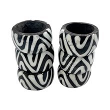 African Handmade Mwendo Batik Bone Napkin Rings