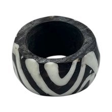 Handcarved African Mwendo Batik Cow Bone Napkin Rings