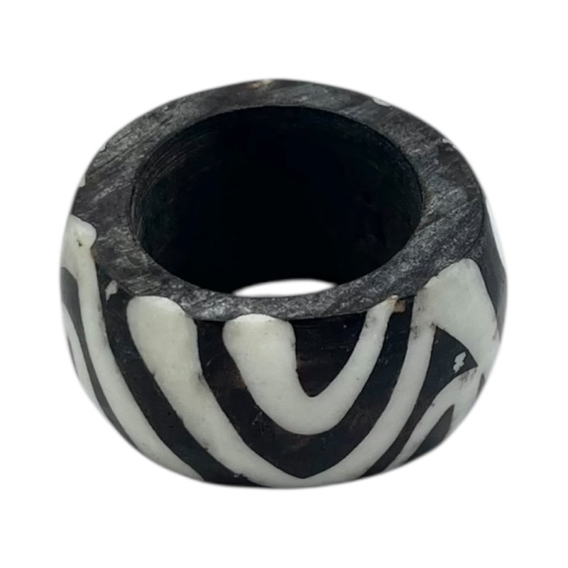 Handcarved African Mwendo Batik Cow Bone Napkin Rings