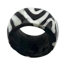 African Handcarved Mwendo Batik Bone Napkin Rings