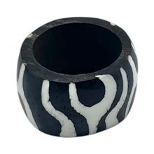 Handcarved African Mzani Batik Bone Napkin Rings