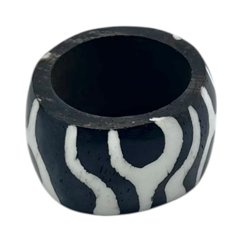 Handcarved African Mzani Batik Bone Napkin Rings