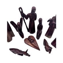 Handcarved Jacaranda Wood 11-Piece Nativity Set