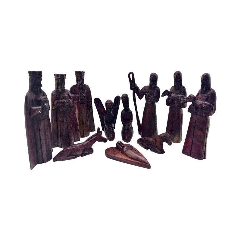 Jacaranda Wood 11-Piece Nativity Set