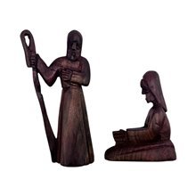 Handcarved Jacaranda Wood Nativity Joseph and Mary