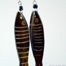 Cow Bone Fish Earrings 704-1-97