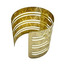 African Handmade Mdundo Brass Cuff Bracelet