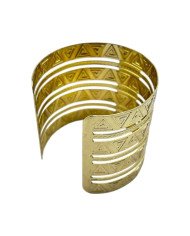 African Handmade Mdundo Brass Cuff Bracelet