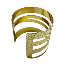 Handcrafted Dhahania African Brass Cuff Bracelet