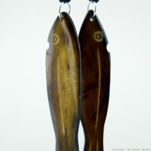 African Handmade Jewelry Masai Bovine Cow Bone Fish Earrings 704-97 