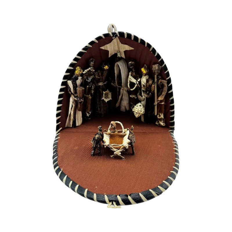 Roses Kitenge Clamshell Banana Fiber Nativity