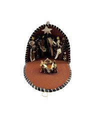 Kente Clamshell African Banana Fiber Nativity