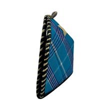 African Masai Shuka Blue Plaid Clamshell Banana Fiber Nativity