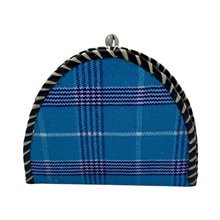 African Handmade Blue Plaid Shuka Clamshell Nativity