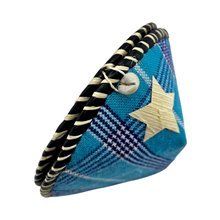 Handmade African Masai Blue Plaid Shuka Clamshell Nativity