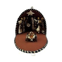 Shuka Blue Plaid African Clamshell Nativity