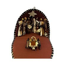 Handcrafted Shuka Blues Clamshell Nativity Banana Fiber Figures